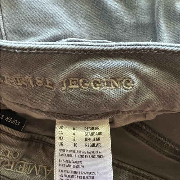 AEO Super Stretch X Distressed Hi-rise Jegging Gray Size 6 Jeans - Picture 9 of 11